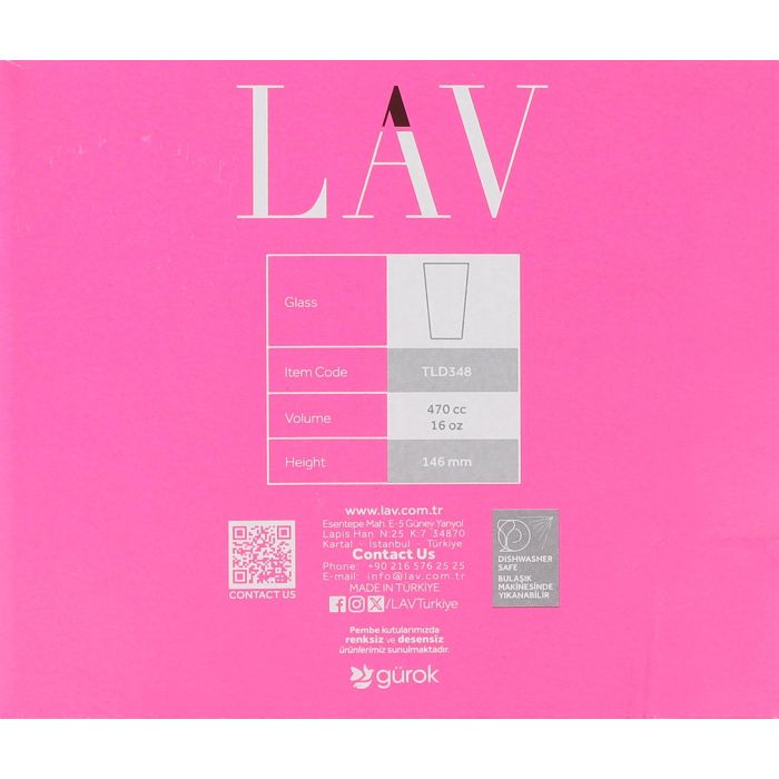 LAV Set 6 Vasos Toledo 470cc (4 Cajas)