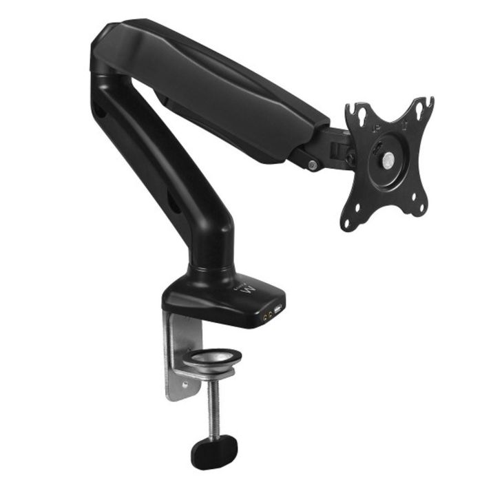 Ewent EW1515 Soporte Monitor Escritorio 32" Ergonómico Resorte de Gas VESA 75/100 USB 3.0 para 1 Pantalla Negro