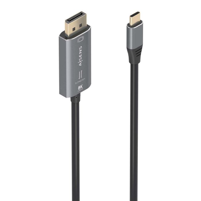 AISENS - CABLE CONVERSOR ALUMINIO BIDIRECCIONAL USB-C A DISPLAYPORT 8K@60HZ, USB-C/M-DP/M, NEGRO, 1.8M AISENS - CABLE CONVERSOR ALUMINIO BIDIRECCIONAL USB-C A DISPLAYPORT 8K@60HZ, USB-C/M-DP/M, NEGRO, 1.8M