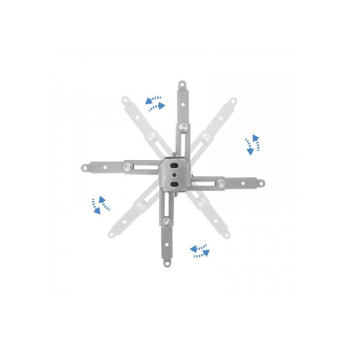 TooQ PJ2012T-S Soporte para Proyector de Techo Inclinable +/- 15°, 20kg, Ajustable 13-65cm, Plata 3