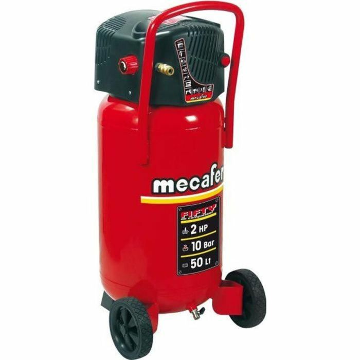 MECAFER Compresor de aire vertical 50 L sin aceite 2HP 10 bar FIFTY 4