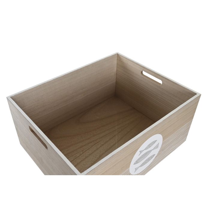 DKD Home Decor Caja de Almacenamiento Mediterráneo con Diseño de Peces, de MDF Natural, 40 x 50 x 22.5 cm 1 DKD Home Decor Caja de Almacenamiento Mediterráneo con Diseño de Peces, de MDF Natural, 40 x 50 x 22.5 cm 1