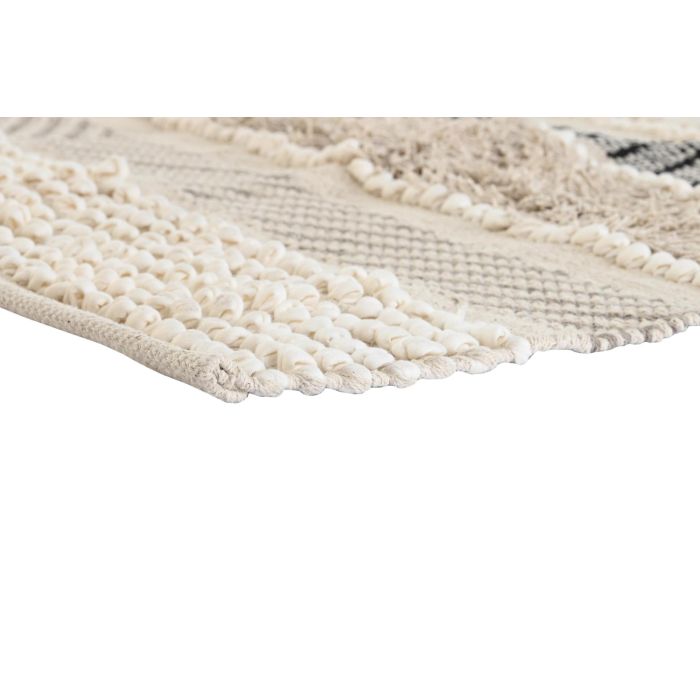 DKD Home Decor Alfombra Boho de Algodón 100% Beige y Negro, 120 cm Largo x 180 cm Ancho, 1 cm Alto, Lavado en Seco 3 DKD Home Decor Alfombra Boho de Algodón 100% Beige y Negro, 120 cm Largo x 180 cm Ancho, 1 cm Alto, Lavado en Seco 3