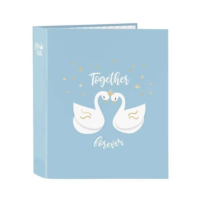 Carpeta de anillas Glow Lab Cisnes Azul A4 27 x 33 x 6 cm