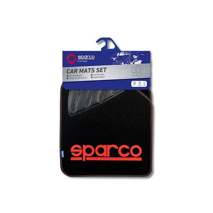 SPARCO SPC1903 Alfombra Moqueta Roja 4 Piezas con Talonera Antideslizante, Ajuste Universal, Fácil Limpieza, Diseño Deportivo 1 SPARCO SPC1903 Alfombra Moqueta Roja 4 Piezas con Talonera Antideslizante, Ajuste Universal, Fácil Limpieza, Diseño Deportivo 1
