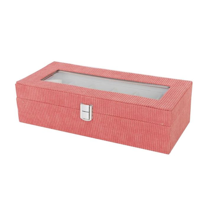 Caja para Relojes Versa Rojo Poliéster 13,5 x 9 x 30,5 cm 1