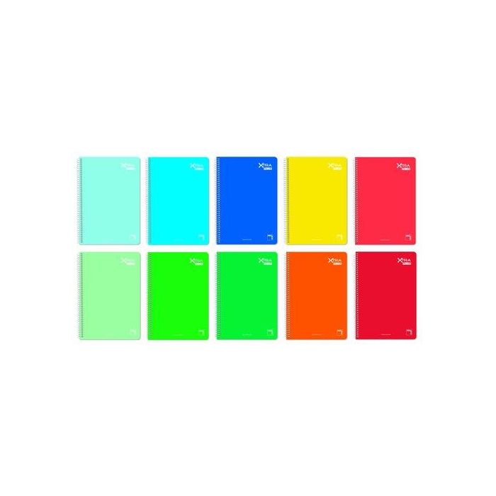 Bloc Pacsa Xtra Plus Tapa Extra Fº 80H Horizontal 90G Surtido (10 Col.) (Set de 5)