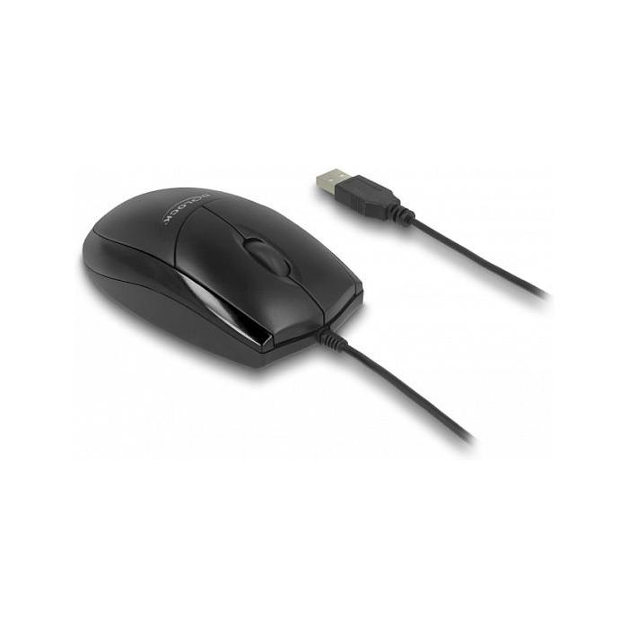 DeLOCK Ratón de escritorio USB óptico silencioso - Ambidiestro, 1200 DPI, negro, 1.5 m de cable, plug and play 0 DeLOCK Ratón de escritorio USB óptico silencioso - Ambidiestro, 1200 DPI, negro, 1.5 m de cable, plug and play 0