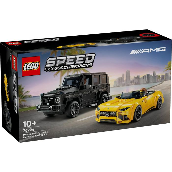 LEGO 76924 Speed Champions Mercedes-AMG G 63 y SL 63 - Pack Doble Coches de Juguete Construible Negro y Amarillo 10