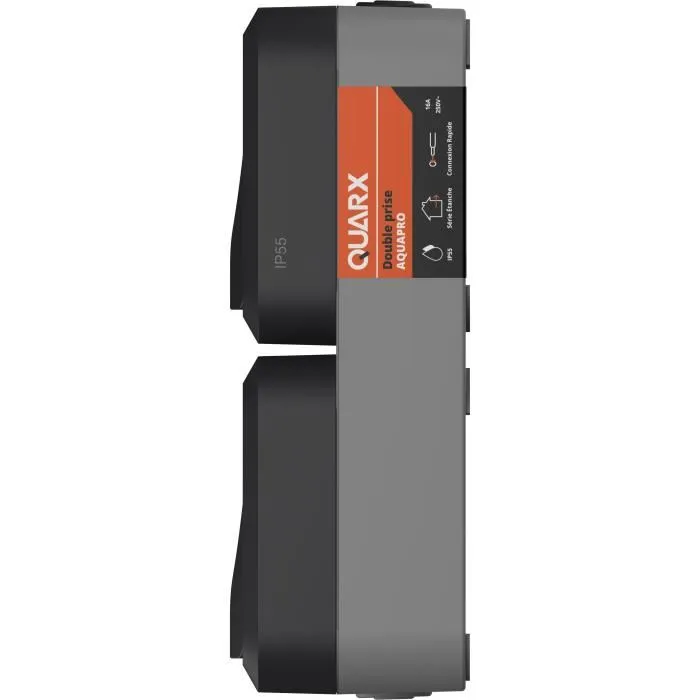 QUARX Toma Doble Aqua Pro Exterior Vertical IP55 250V 16A 2