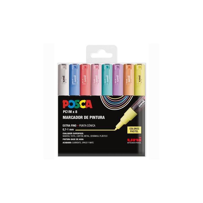 Posca Estuche Basic Pc-1M-8C No Permanente Punta Fina 0.9 mm-1.3 mm C-Surtidos Pastel -8U- Posca Estuche Basic Pc-1M-8C No Permanente Punta Fina 0.9 mm-1.3 mm C-Surtidos Pastel -8U-