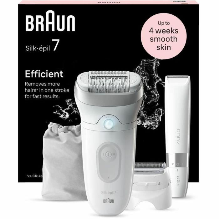 Depiladora eléctrica - BRAUN - Silk-épil 7 - Depilación fácil - Piel suave y duradera - 7-441 - Blanco / Plata 5