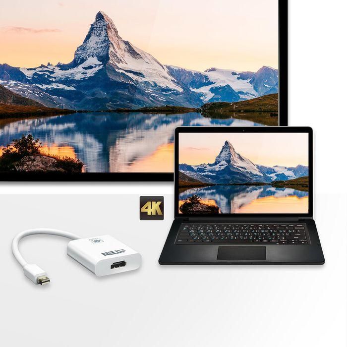 ATEN Adaptador activo de Mini DisplayPort a HDMI 4K 2 ATEN Adaptador activo de Mini DisplayPort a HDMI 4K 2
