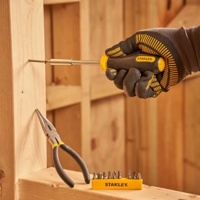 Stanley Juego de herramientas 38 piezas con medida, martillo, alicates, destornilladores, nivel y llaves macho 4