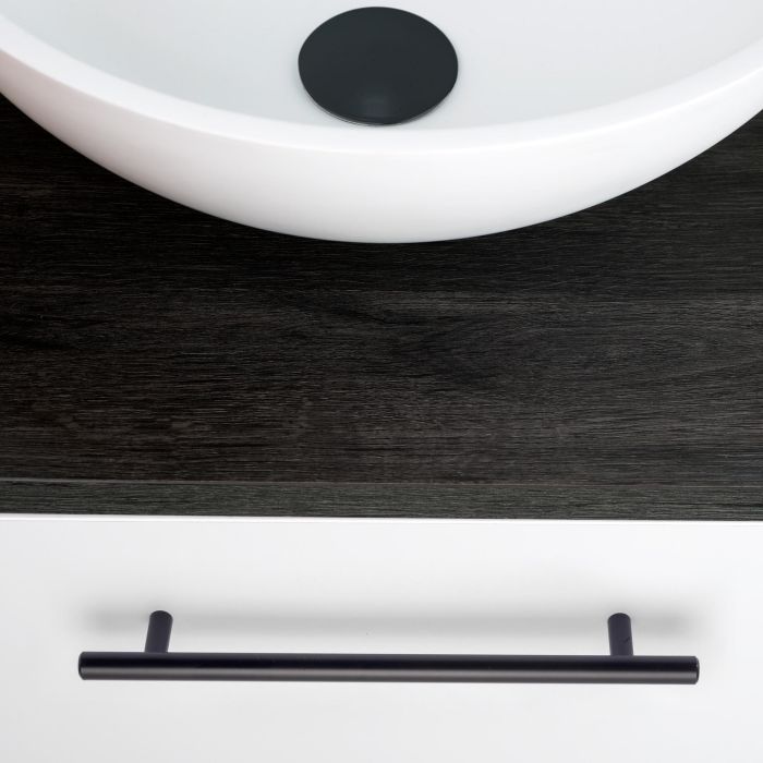 Emuca Lote de 10 tiradores para mueble Orlando, L336mm, intereje 256mm, Acero, Pintado negro 2