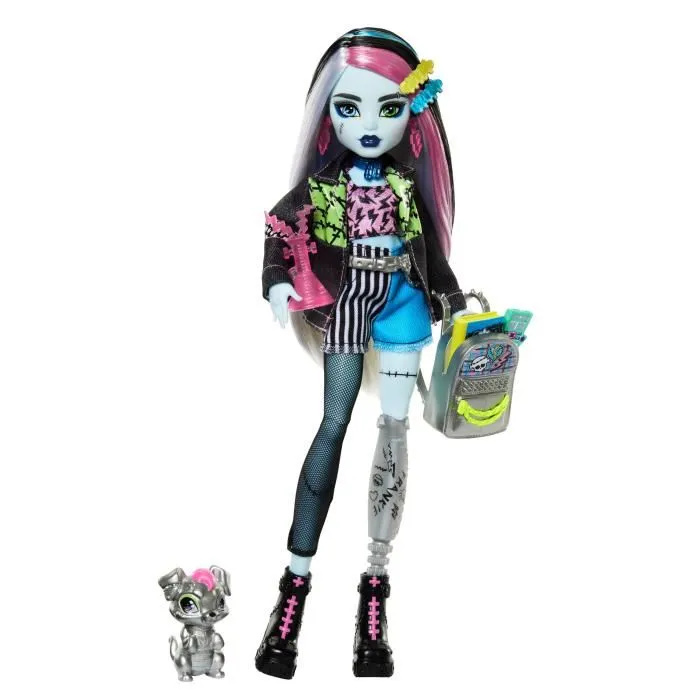 Mattel Muñeca Frankie Stein Monster High +4 Años con Mascota Watzie y Accesorios 0 Mattel Muñeca Frankie Stein Monster High +4 Años con Mascota Watzie y Accesorios 0