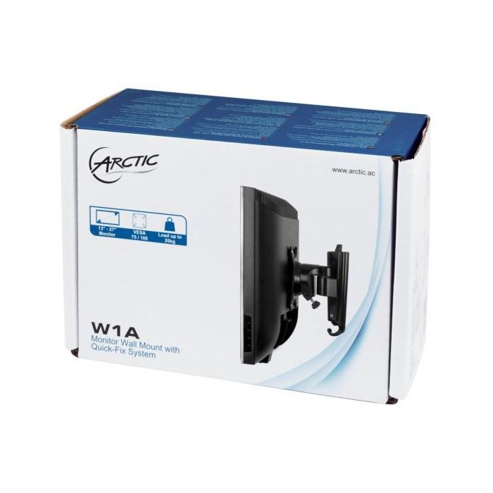 ARCTIC W1A Soporte de Pared para 1 Monitor hasta 43" (109cm) 20kg, VESA, Inclinable, Giratorio, Negro 10