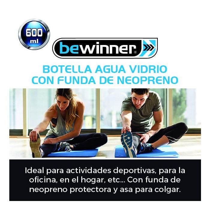 Botella de agua de vidrio 600 ml Bewinner - Inde (24 Unidades) 2 Botella de agua de vidrio 600 ml Bewinner - Inde (24 Unidades) 2