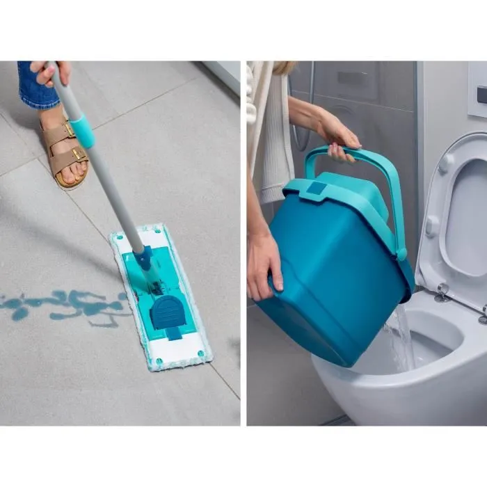 Leifheit Juego de fregona PowerClean M 55510 con cubo y escurridor, fácil de usar - Turquesa 4