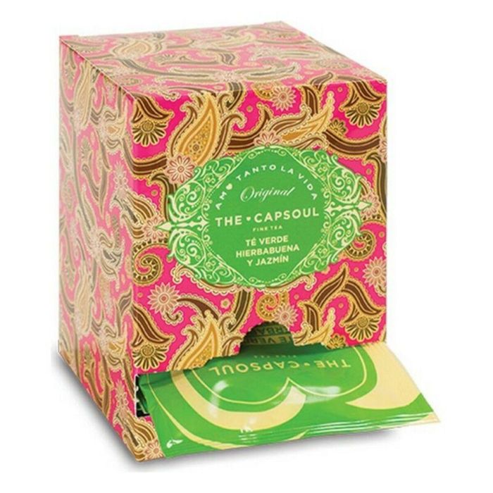The Capsoul Té Verde Chun Mee con Hierbabuena y Jazmín, Infusión en Pirámides Ensobradas, 15 Unidades