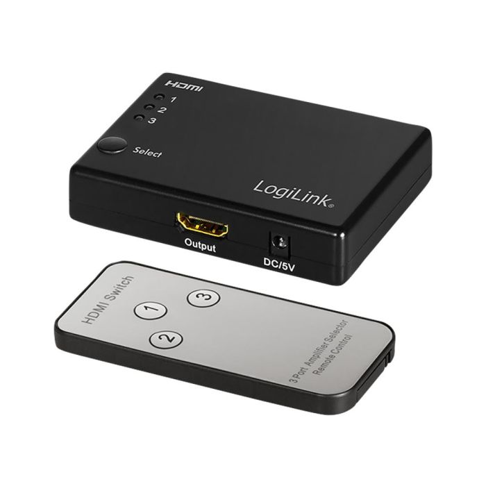 Logilink Conmutador HDMI 3 Puertos 1080p/60Hz con Control Remoto y Detección Automática 0 Logilink Conmutador HDMI 3 Puertos 1080p/60Hz con Control Remoto y Detección Automática 0