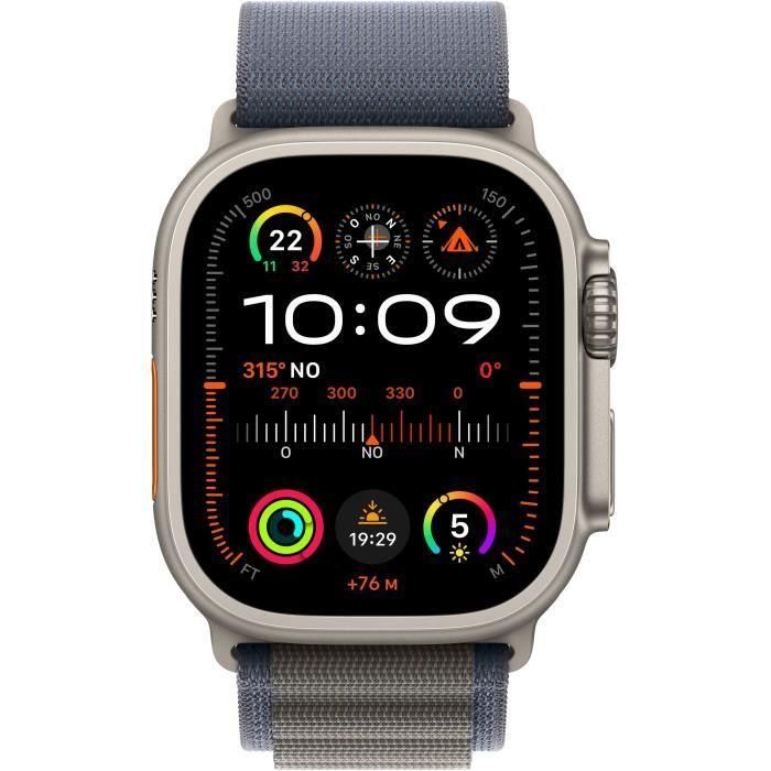 Apple Watch Ultra 2 GPS + Cellular - 49 mm - Caja de titanio - Correa Alpine Loop azul - Grande