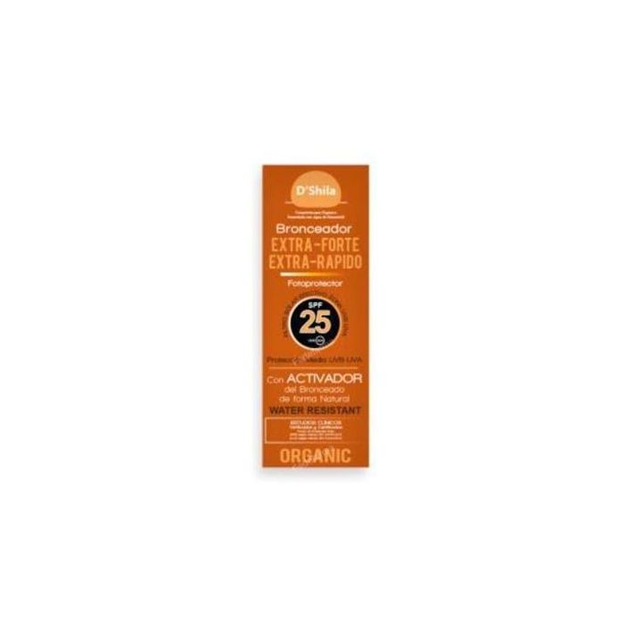 DSHILA Protector Solar Extrafuerte SPF25 100ml. Acelerador Bronceado con Manteca Karité y Aloe Vera