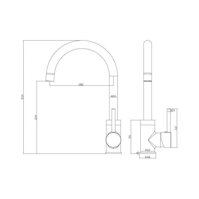 Rousseau Køben Grifo de cocina mezclador de fregadero sin ducha de mano, estilo moderno, ahorro de agua, latón, oro rosa 1 Rousseau Køben Grifo de cocina mezclador de fregadero sin ducha de mano, estilo moderno, ahorro de agua, latón, oro rosa 1