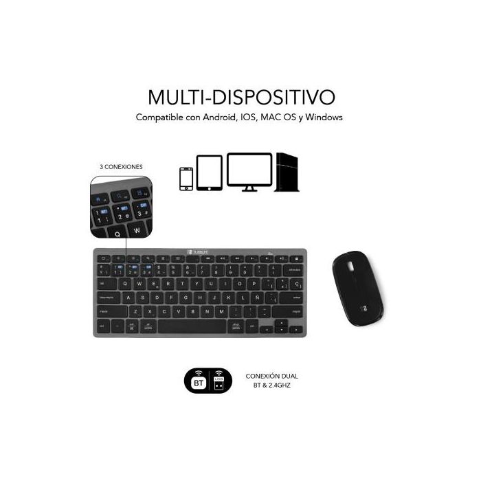 SUBBLIM Combo Multidispositivo Compacto Gris/Negro 2 SUBBLIM Combo Multidispositivo Compacto Gris/Negro 2