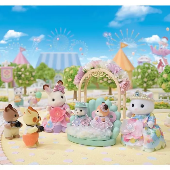 Sylvanian Families Set Princesas De Las Flores 5809 con Freya Chocolate, Lyra Persa, Rae Husky y Rosé Ciervo 1