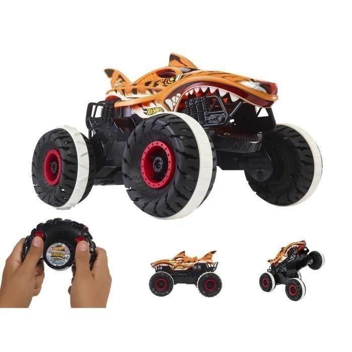 Coche radio control hot wheels monster trucks tiger shark. escala 1:15, 2.4ghz. 5