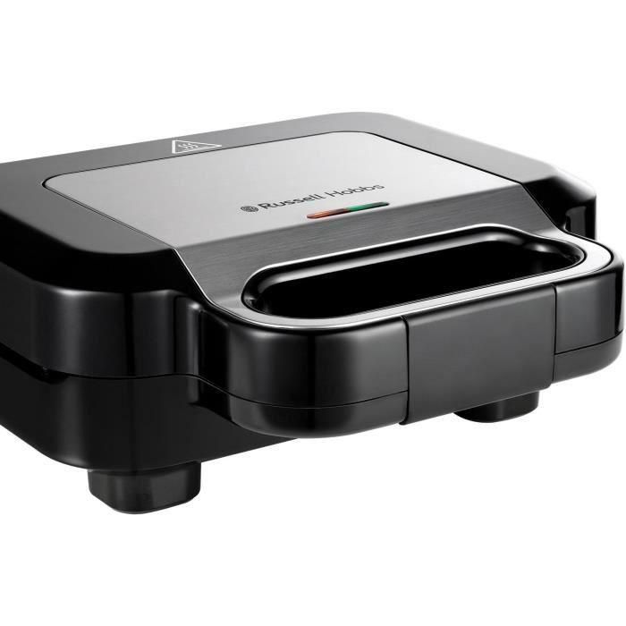 Sandwichera 3 en 1 - RUSSELL HOBBS - 26810-56 - 750 W - 3 placas extraíbles - Negro mate / Acero 3