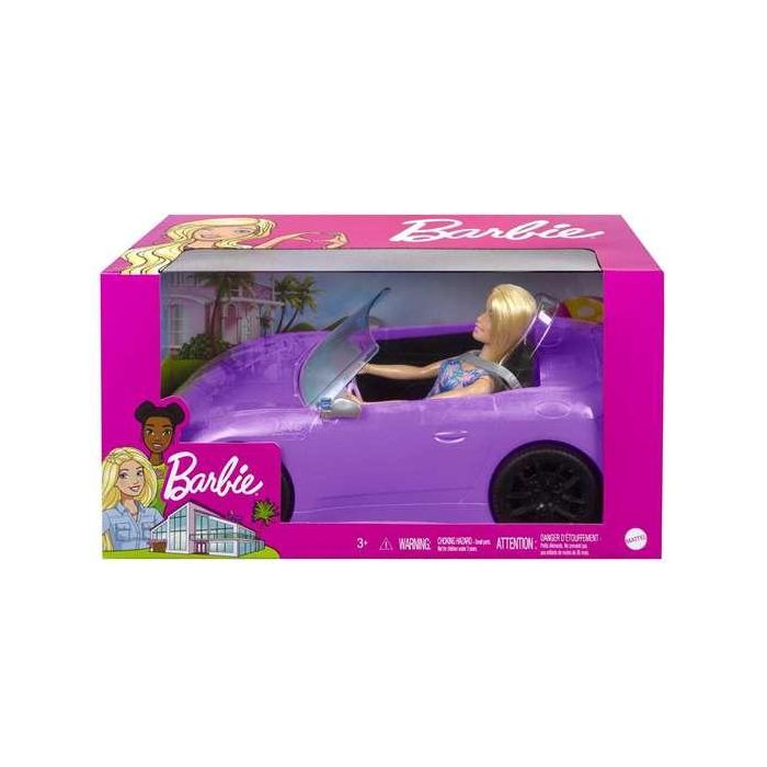 Mattel Muñeca Barbie con Descapotable, Juguete Set de Muñeca y Coche Convertible, para Niños de 3 a 99 años, No Necesita Pilas