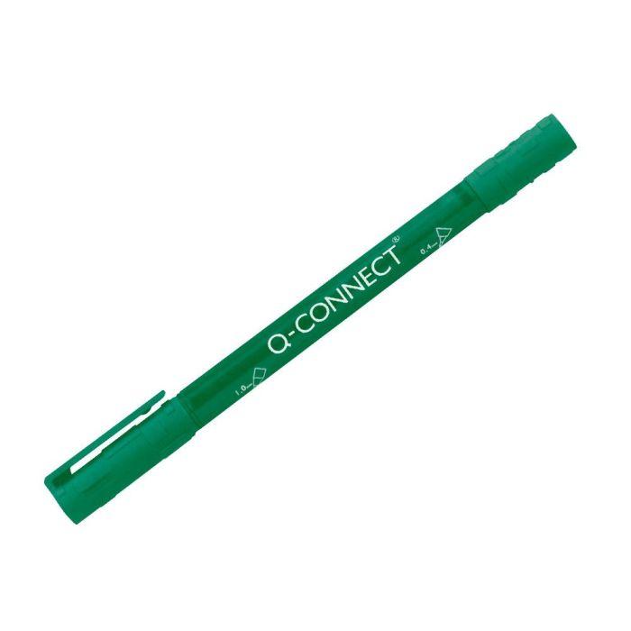 Rotulador Q-Connect Marcador Permanente Doble Punta Color Verde 0,4 mm Y 1 mm 10 unidades 4