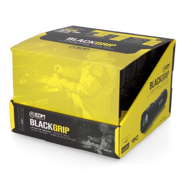 Linterna led táctica black grip 150 lm con zoom 3 x aaa (incluidas) aluminio 7 Linterna led táctica black grip 150 lm con zoom 3 x aaa (incluidas) aluminio 7