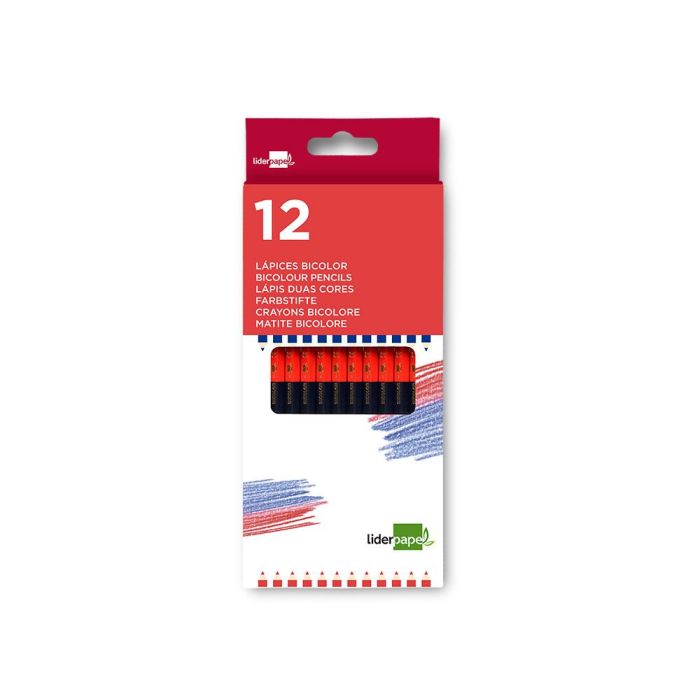 Lapices Bicolor Liderpapel Fino Rojo-Azul 12 unidades 3