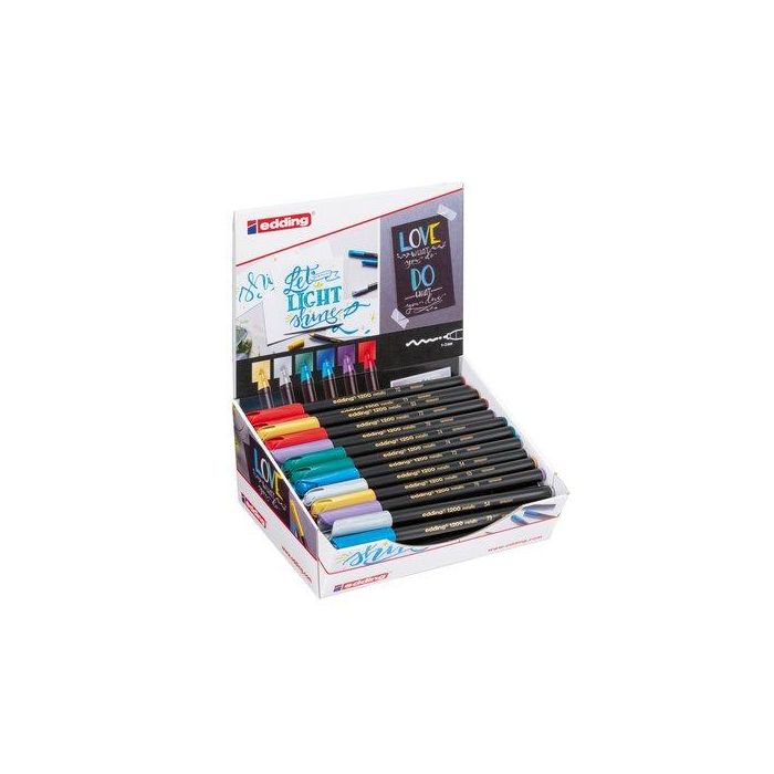 Rotulador Fibra Edding 1200-Metallic Expositor De 50