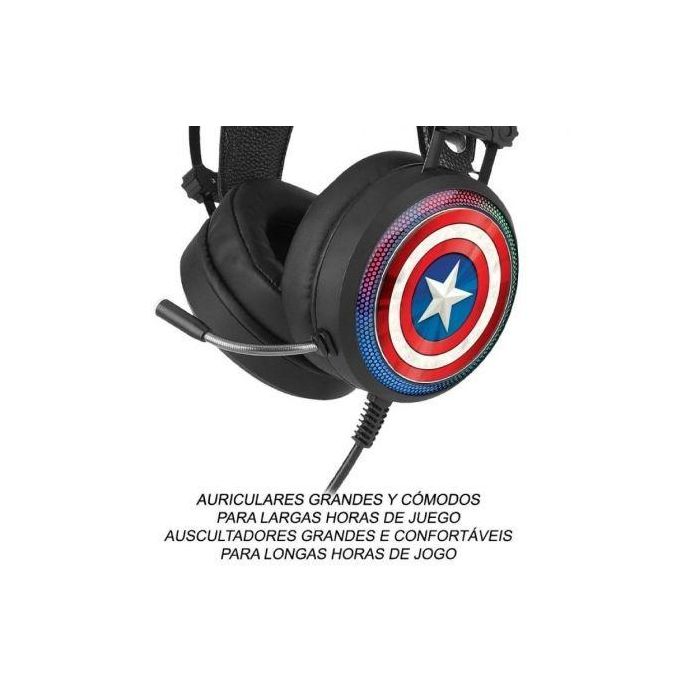 Auriculares Gaming con Micrófono Marvel Captain America 001/ USB 2 Auriculares Gaming con Micrófono Marvel Captain America 001/ USB 2