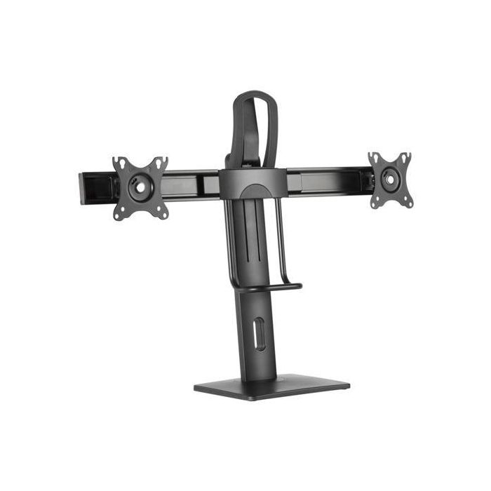 Aisens Soporte De Mesa Pro Contrapeso Giratorio E Inclinable Para 2 Monitor 17"-27" Negro