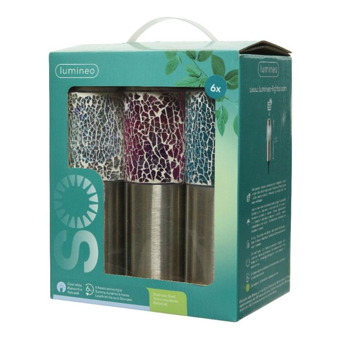 Lumineo Baliza Solar Modelo Gaudi 22 x 6 cm, 1 LED, Colores Surtidos, Set 6 Unidades 1