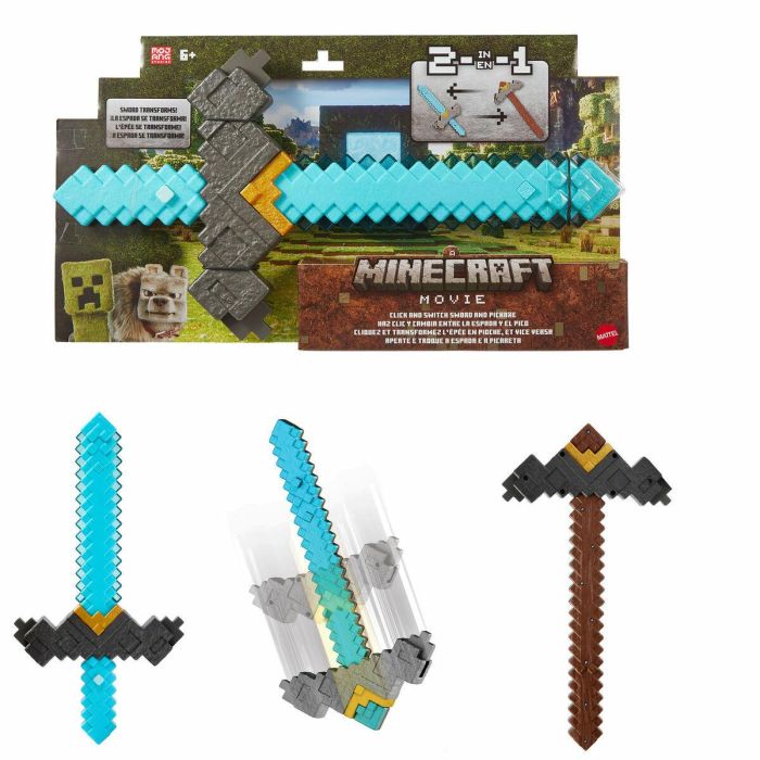 Mattel MATJFR72 Espada y Pico 2 en 1 Minecraft: La Película Juego de Rol 13