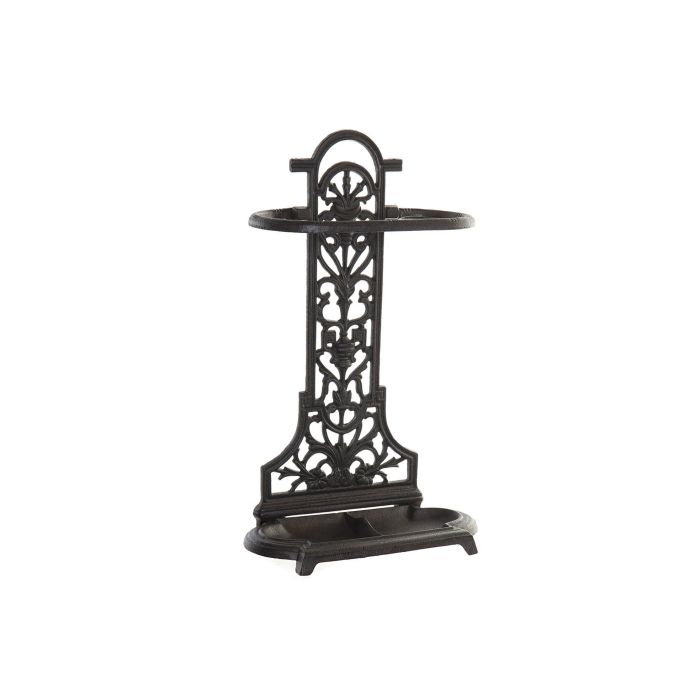 DKD Home Decor Paraguero de Hierro Colado Marrón para Terraza y Jardín, Desmontable, Dimensiones 15.5x31x51 cm, Peso 4.5 kg