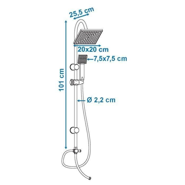 ROUSSEAU Columna de ducha sin grifo Soto - Cromo 3 ROUSSEAU Columna de ducha sin grifo Soto - Cromo 3