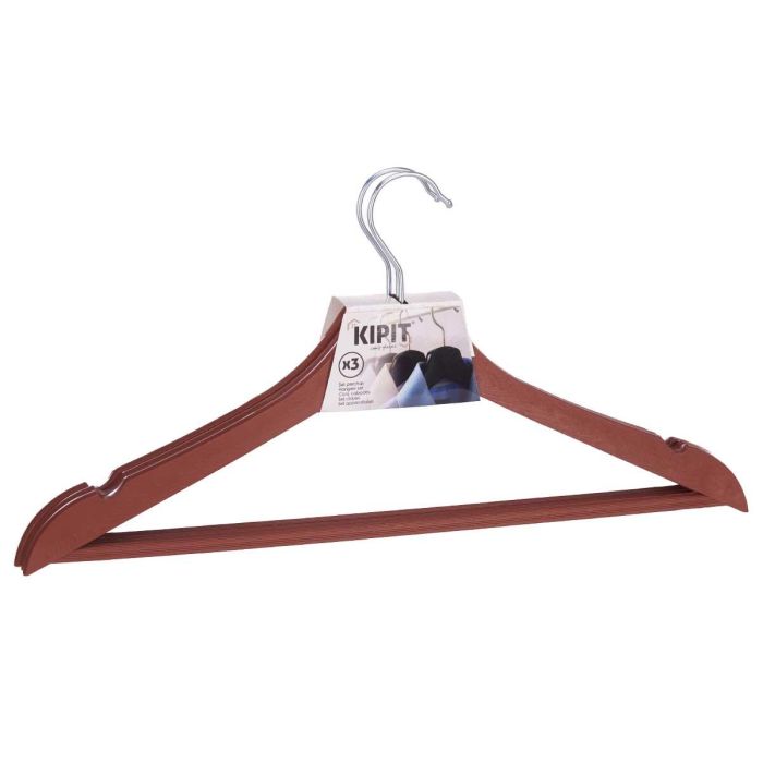 Set 3 Perchas Plastico Marron Kipit 21X3CM (24 Unidades) 2 Set 3 Perchas Plastico Marron Kipit 21X3CM (24 Unidades) 2