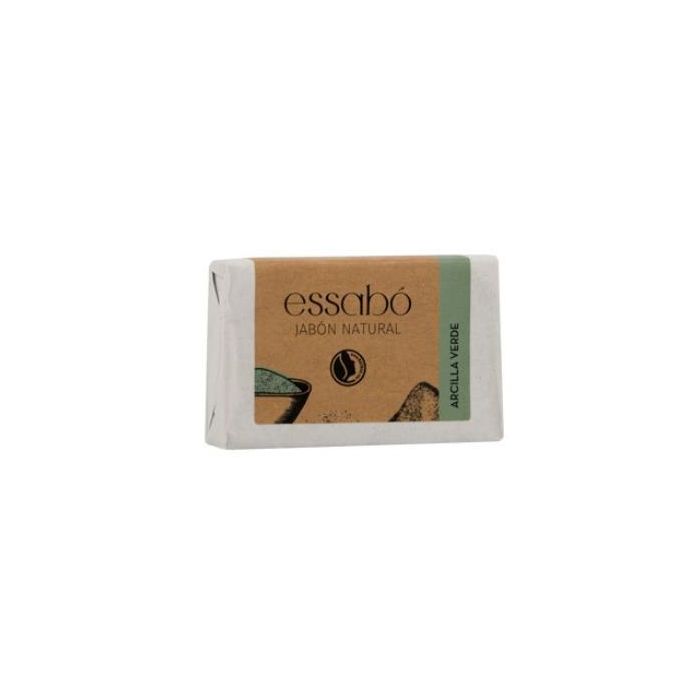 ESSABO Jabón Natural Arcilla Verde 100g para Piel Grasa, Vegano y Purificante