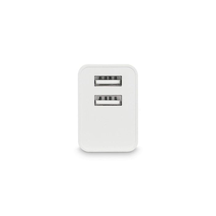 Cargador de Pared KSIX 2 USB 2.4A Blanco 2 Cargador de Pared KSIX 2 USB 2.4A Blanco 2