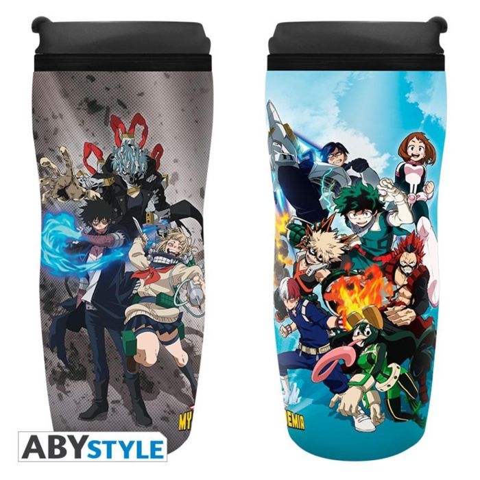 Abystyle - Taza de Viaje Térmica My Hero Academia, 355 ml, Plástico Aislante, Diseño de la Liga de Villanos