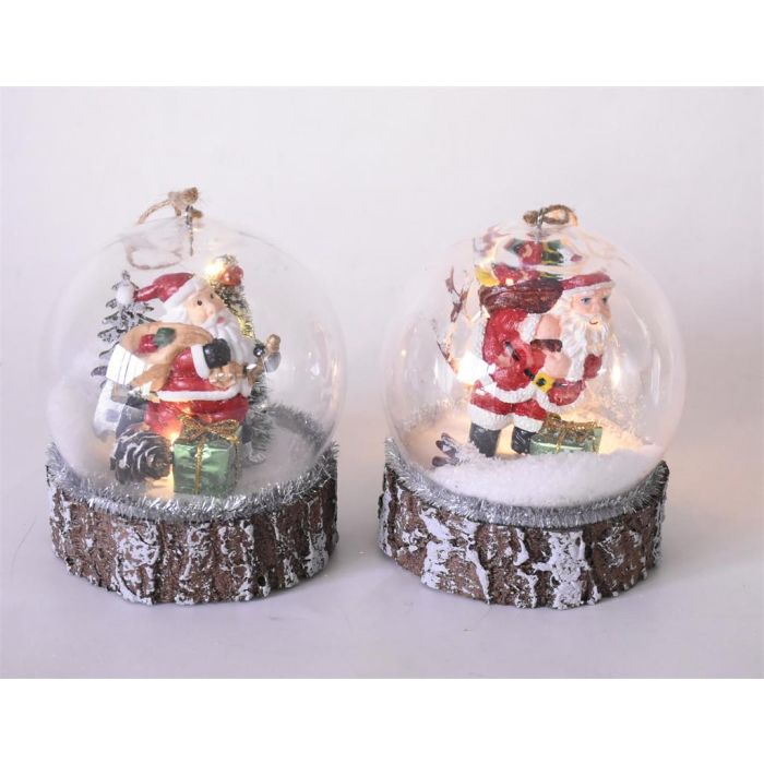 Decoracion Colgante Navidad Alpina DKD Home Decor Natural Rojo 10 x 12.5 x 10 cm (4 Unidades)