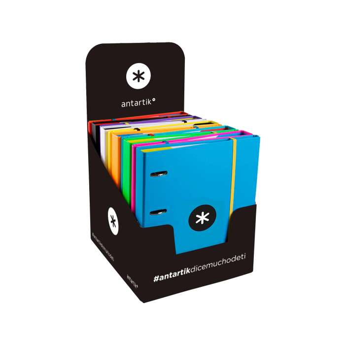 Antartik Carpeta con Recambio A4 Cuadro 5mm Forrada 4 Anillas 25mm Colores Surtidos 3