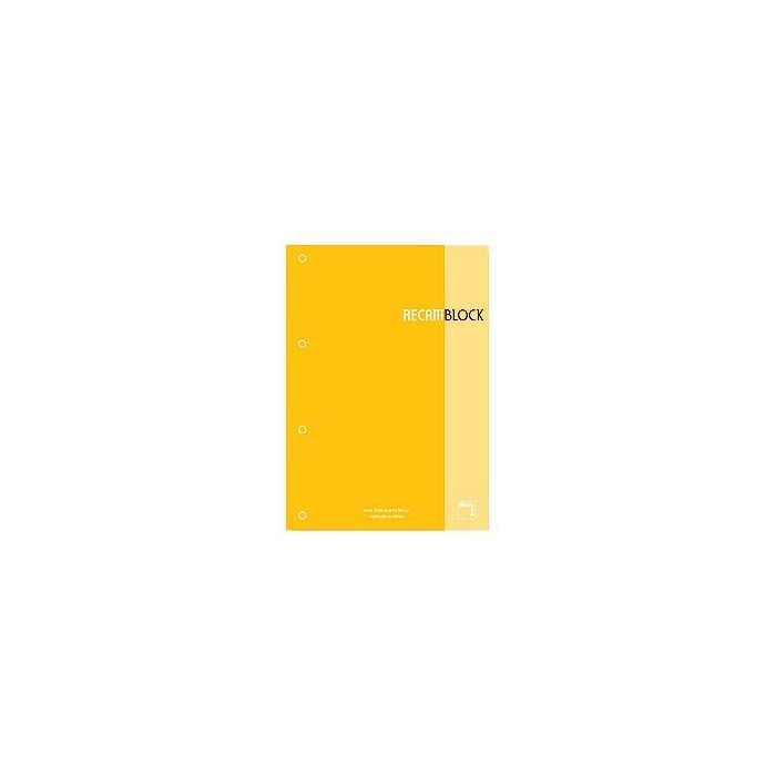 Recambio Pacsa Xblock Encolado A4 80H 90G 4 Taladros Cuadric.5X5 Amarillo (1 Color En Rayado Y Banda) 5 unidades